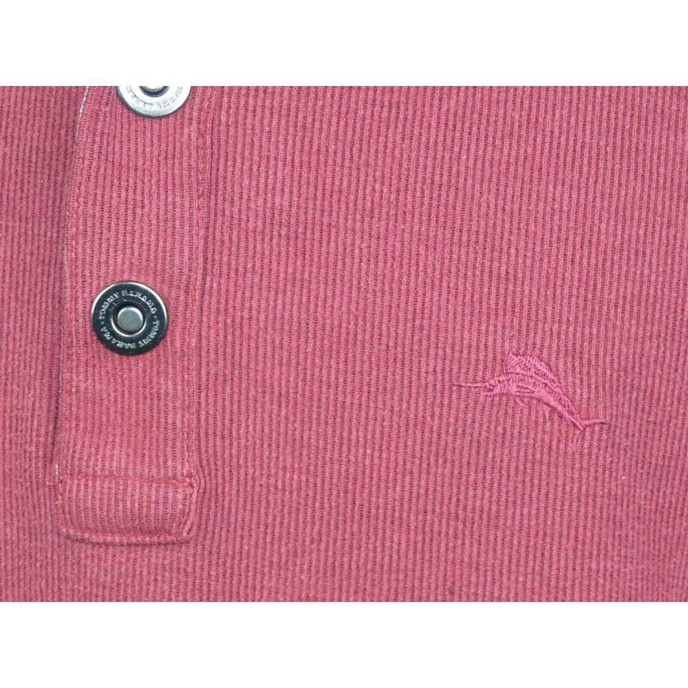 Men's Tommy Bahama Cotton Blend Knit Red Collared Snap Sweater Medium - Picture 3 of 6